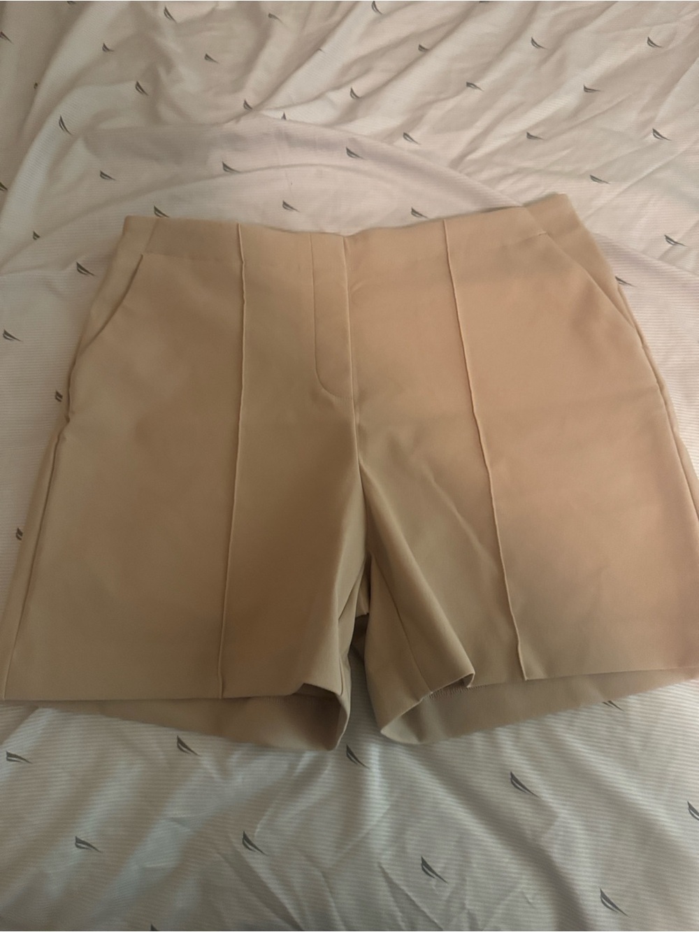Rachel Zoe Beige Tailored Bermuda Shorts